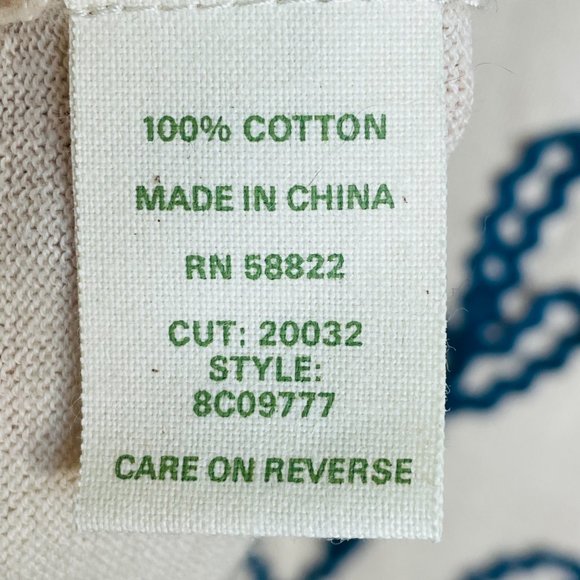 Chelsea & Violet Beige Floral Embroidered Shirt Size Medium - Picture 6 of 9